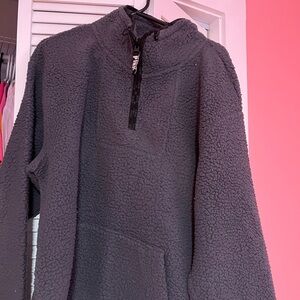 Cozy Gray Sherpa Pullover